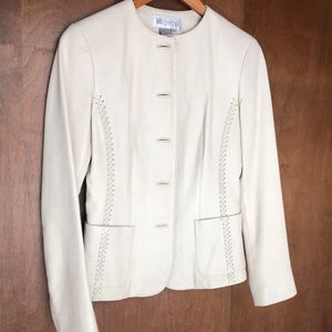 Leather designer jacket. Beautiful fitted design, lined